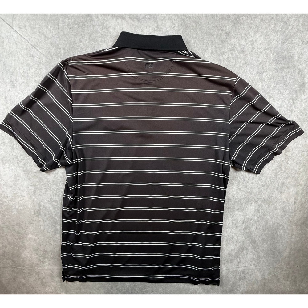 Cutter Buck Wichita State Shockers Mens XL Polo Shirt Black White Stripe DryTec - Picture 2 of 10